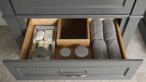 A drawer with many items in it